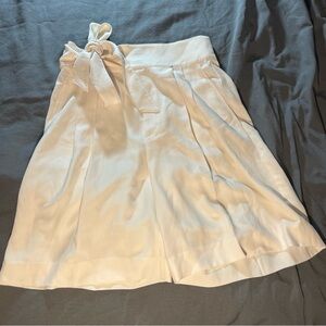 Ralph Lauren Cream Knee-length Wrap Skirt with Tie Front and Pleats